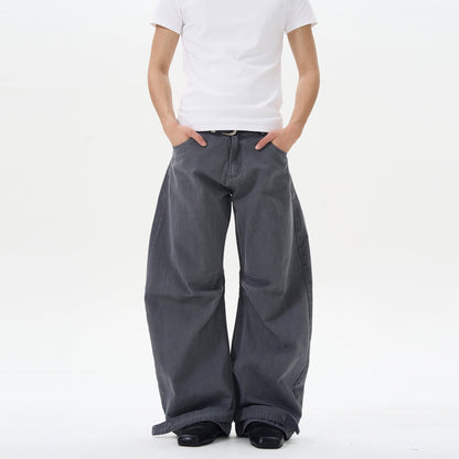 Khaki High-waist Wide-leg Canvas Pants