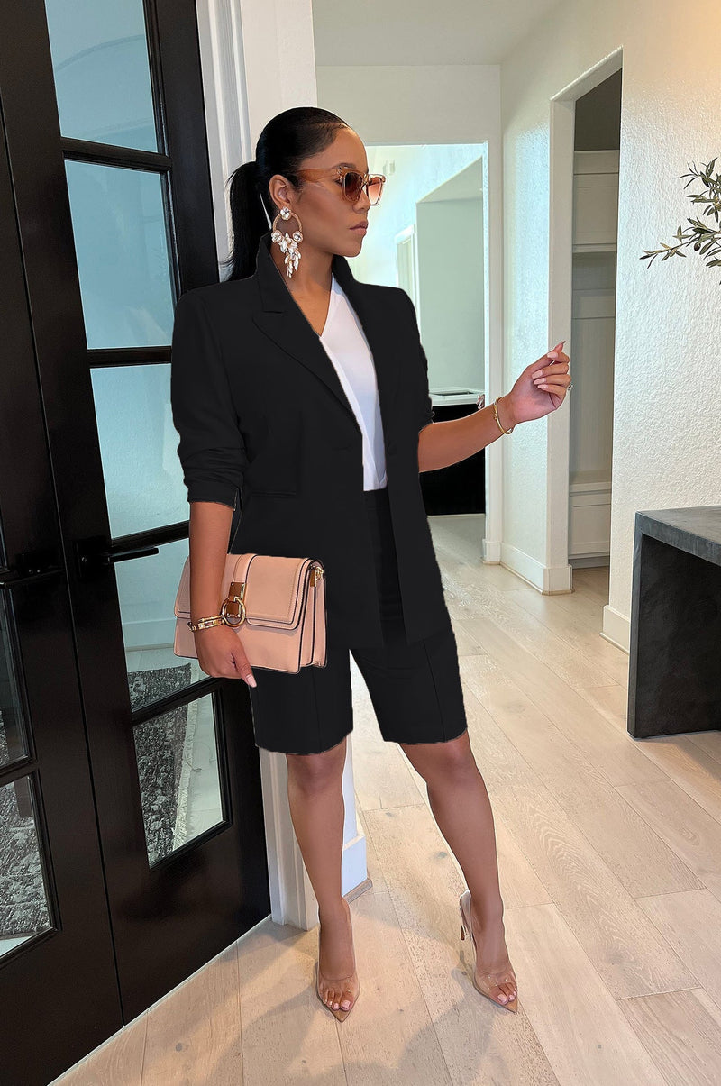 Clothing Blazer Shorts Two Piece Suit Spring Summer Suit