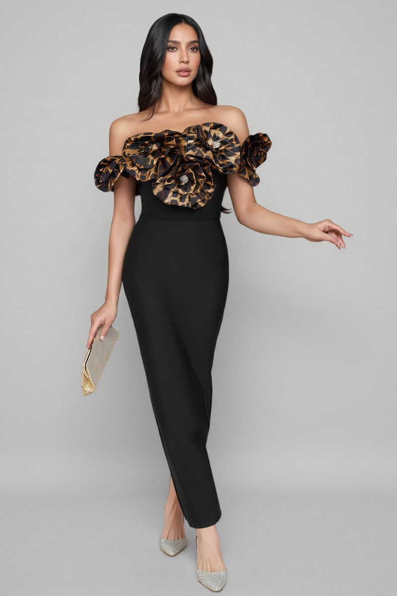 Donsa 3d Bandage Maxi Dress