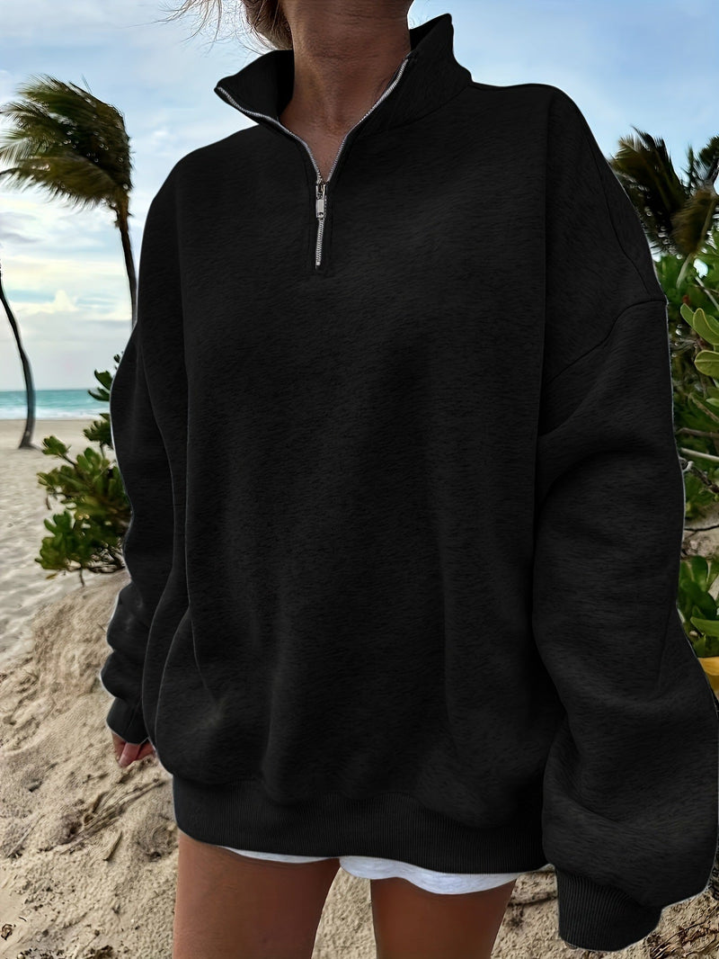 Sweatshirt Outdoor Autumn Winter Loose Long Sleeve Sweatershirt Half Zipper