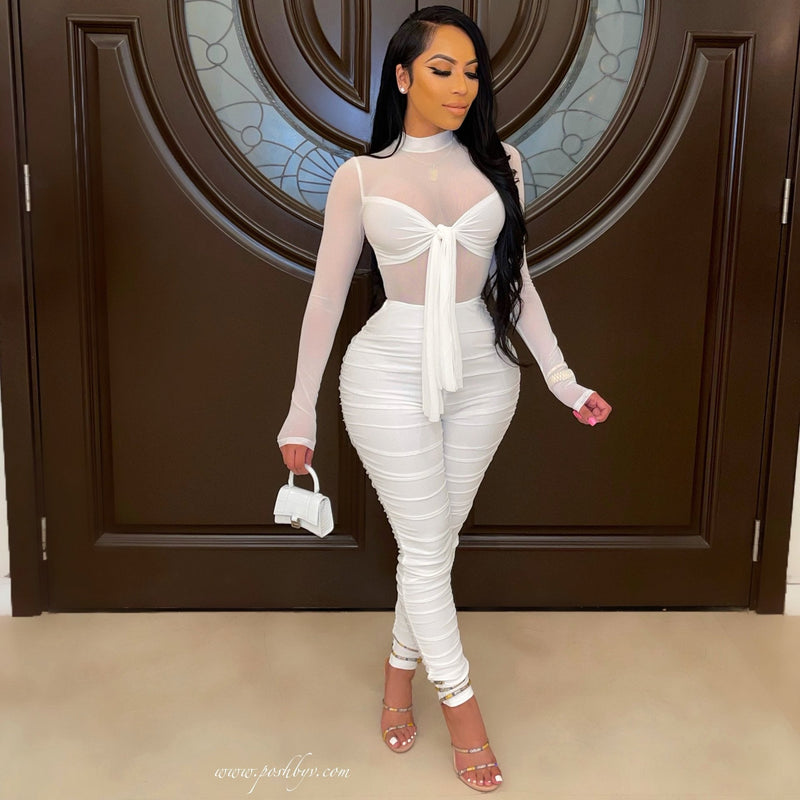 Clothing Jumpsuit Autumn Mesh Clothing One Piece Trousers