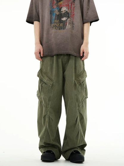Classic Wide-leg Straight Workwear Pants