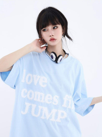 Fluffy T-shirt With Embroidered Logo