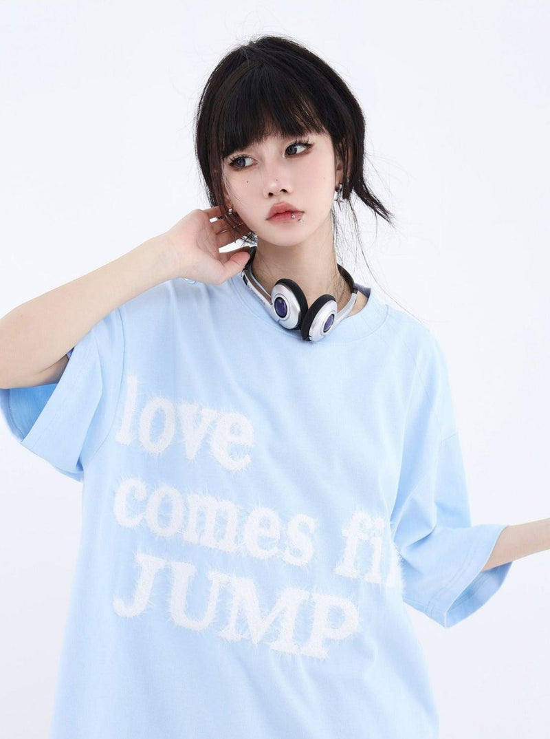 Fluffy T-shirt With Embroidered Logo