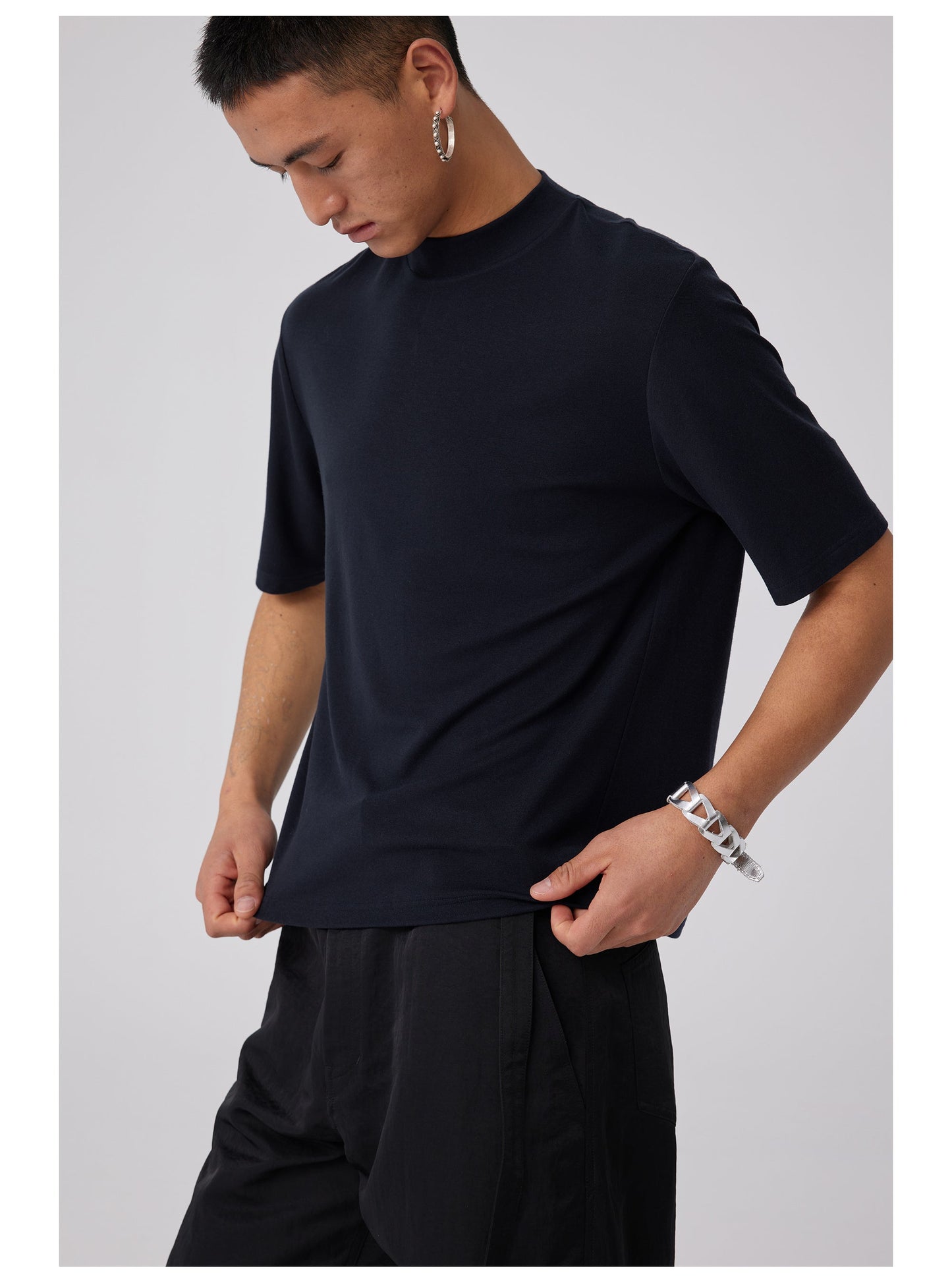 Wool Slim-fit Turtleneck T-shirt