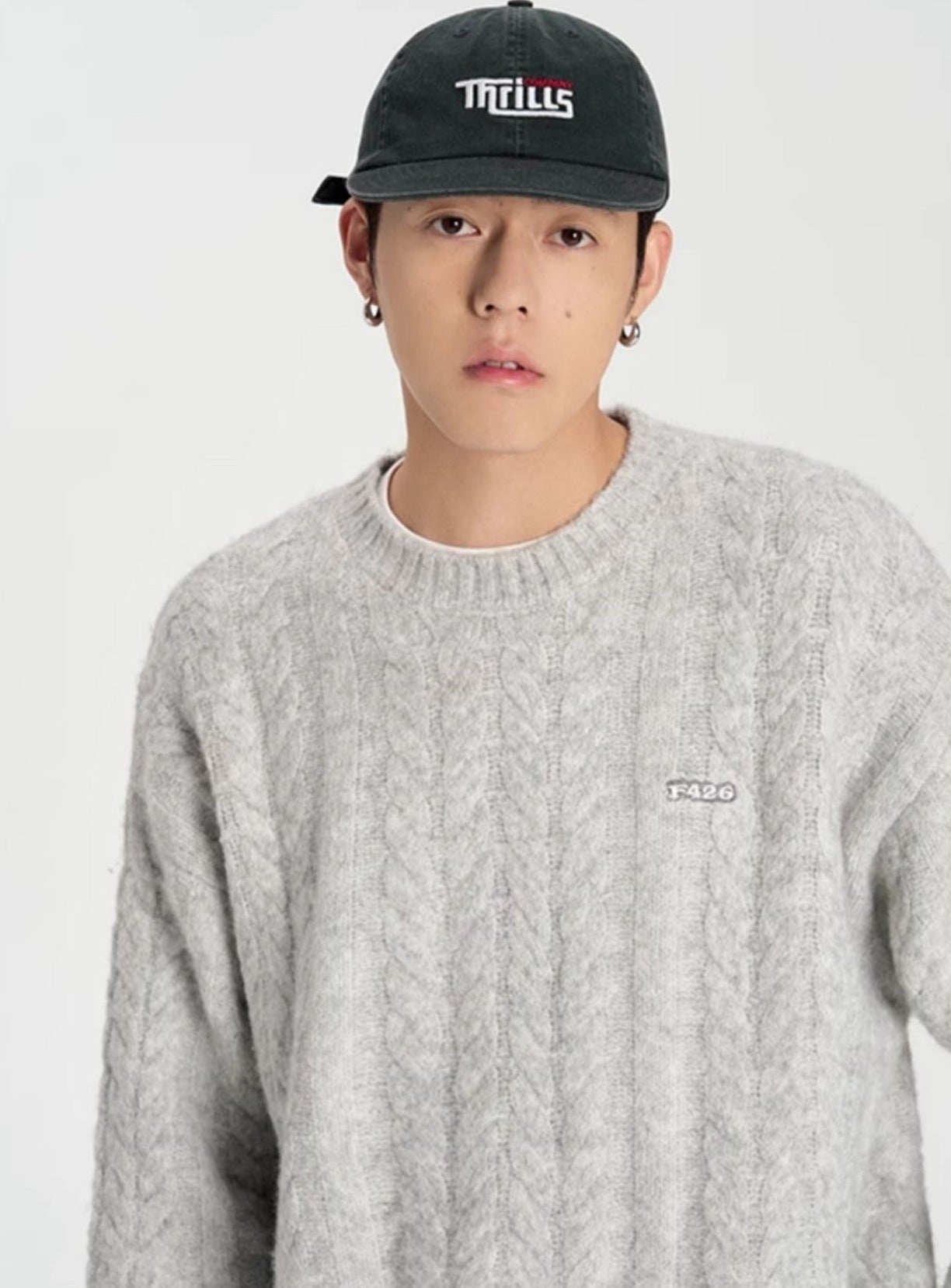 Hip-hop Versatile Twist Knit Sweater
