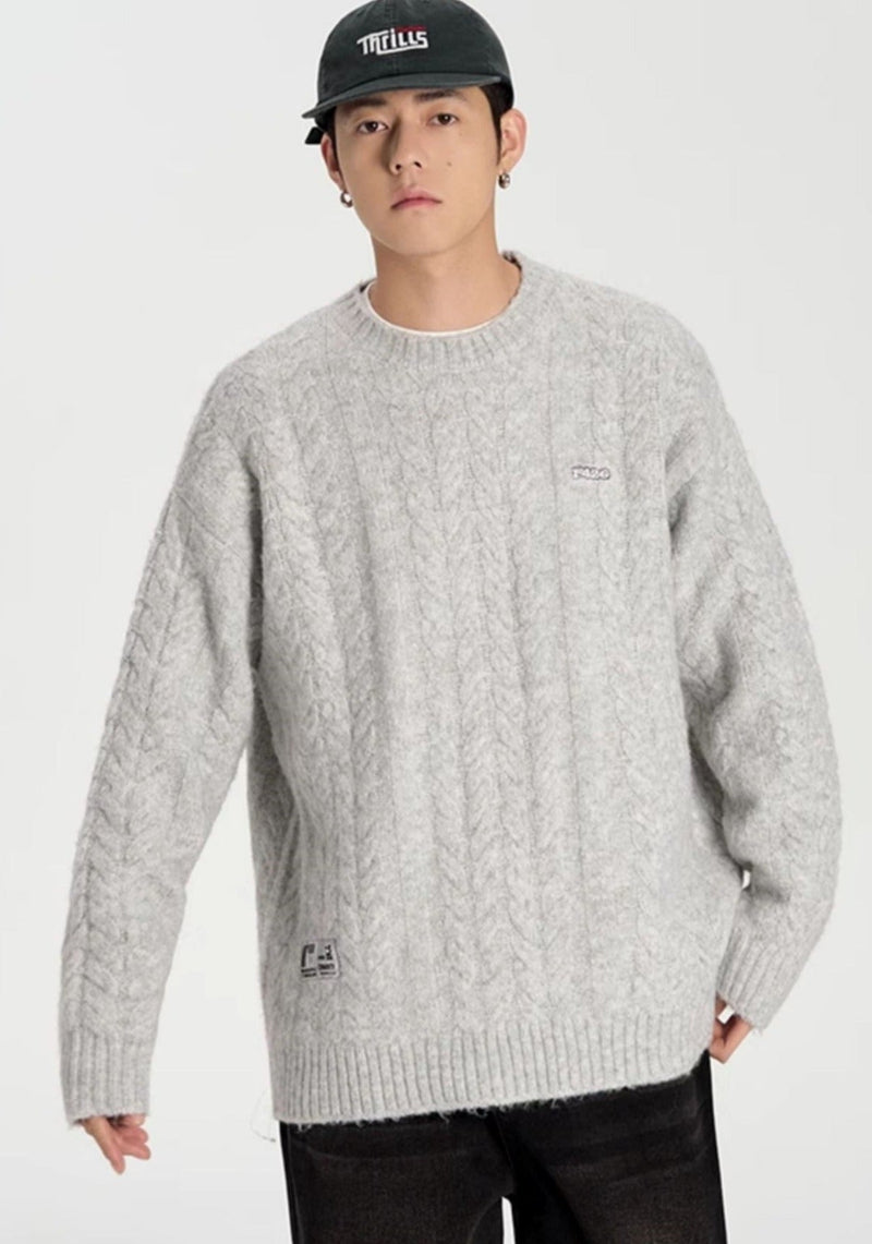 Hip-hop Versatile Twist Knit Sweater