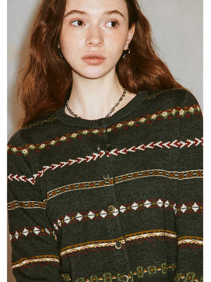 Fair Isle Cropped Cardigan