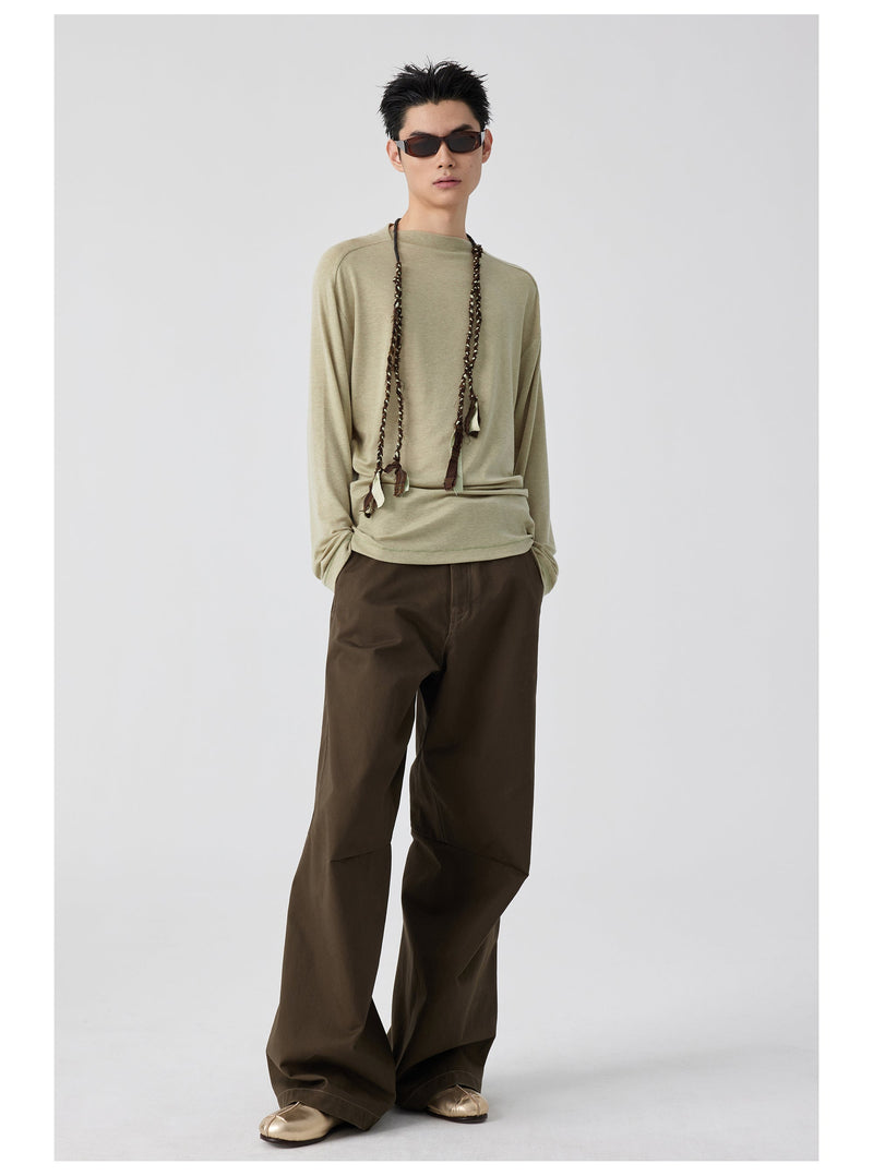 Wide Leg Brown Flared Pants