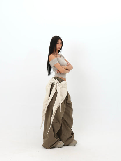 Wrap Waist Parachute Pants