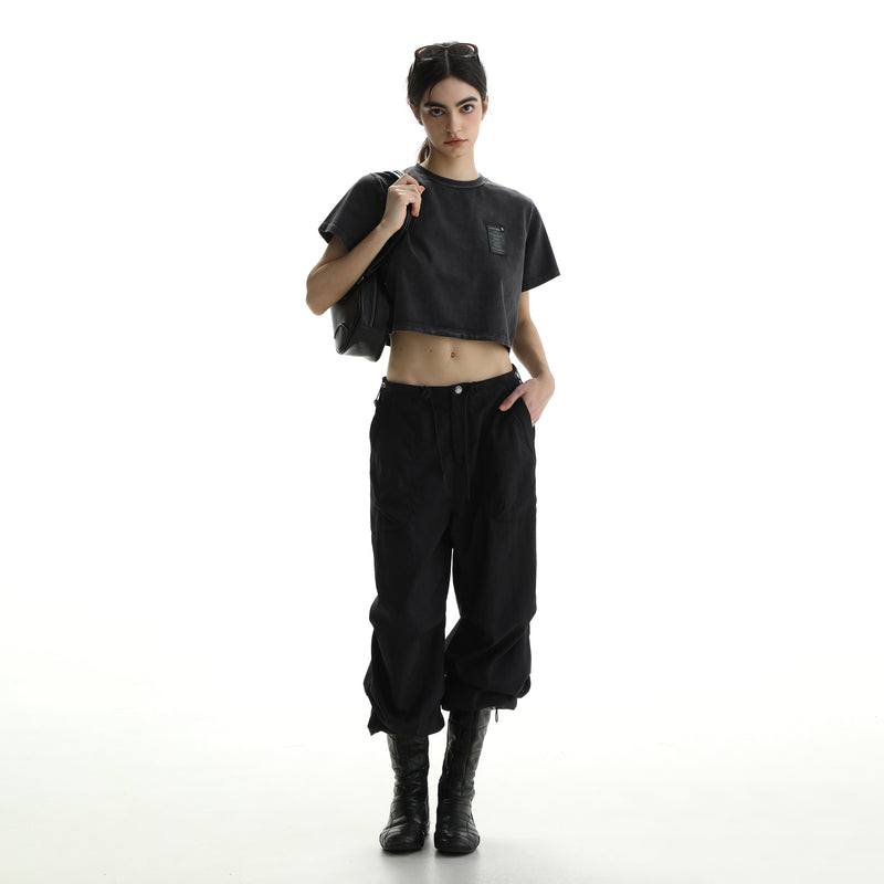 Regular & Cropped T-shirt With Washed Signs Graphic