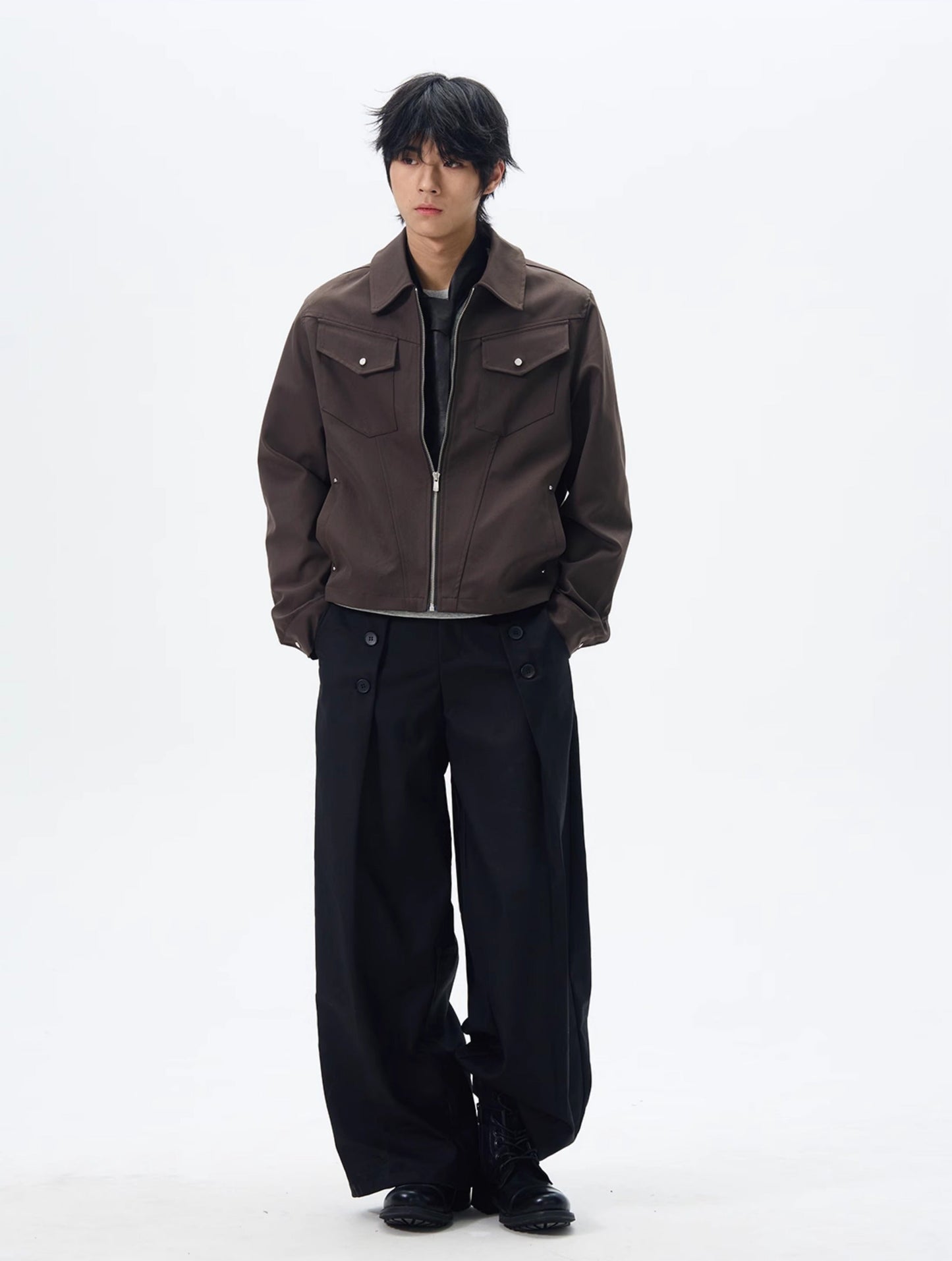 Black Oversized Cargo Wide Leg Pants