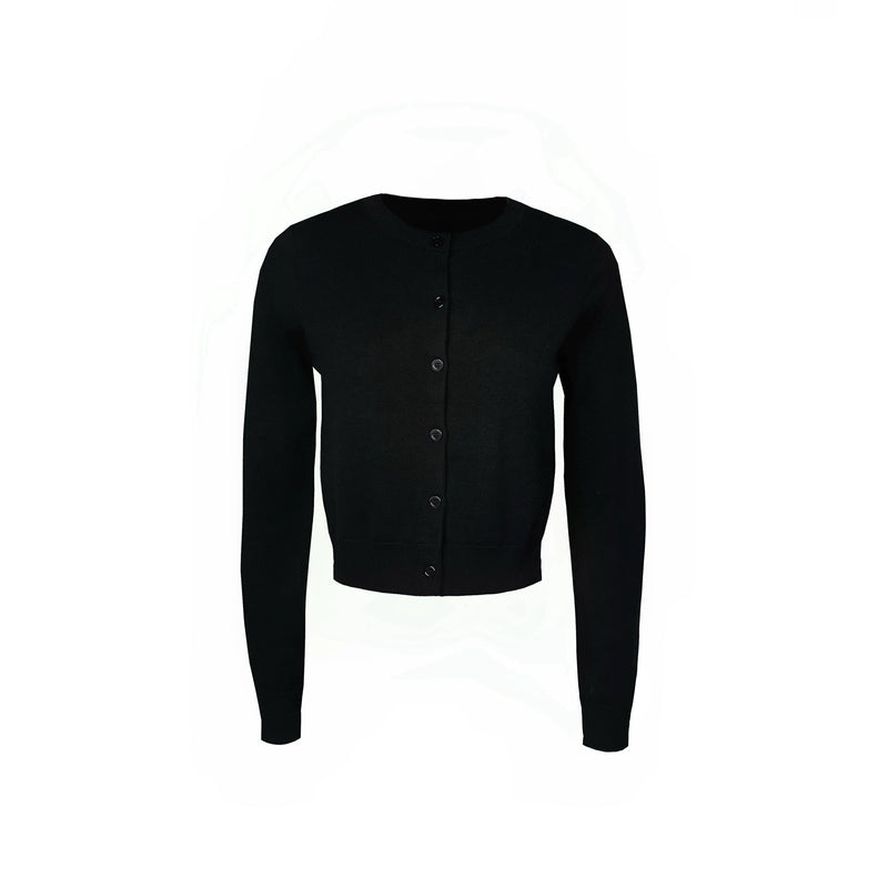 Slim-fit Cropped Knit Cardigan Sweater