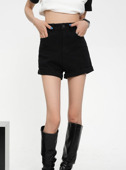 High-waisted Tailored Shorts - Black Mini Dress Shorts