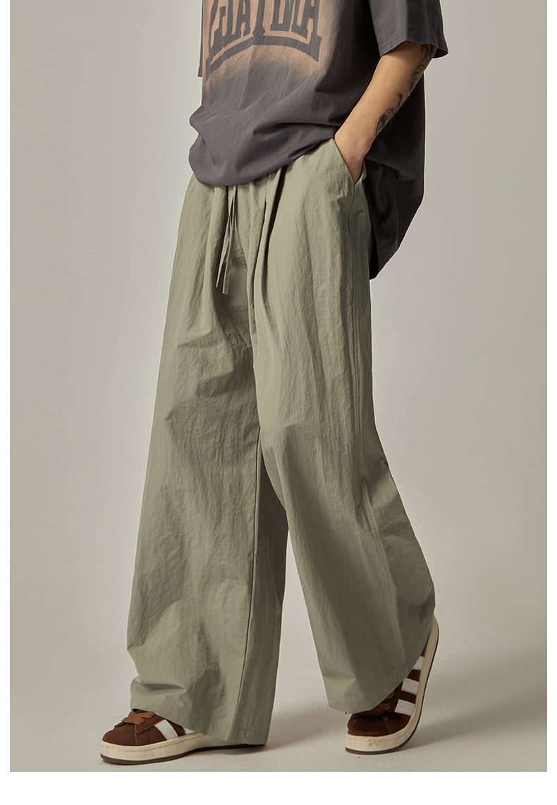 Olive Wide Leg Relaxed Pants