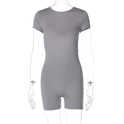 Wear Winter Backless Slim Fit Short Sleeved Jumpsuit
