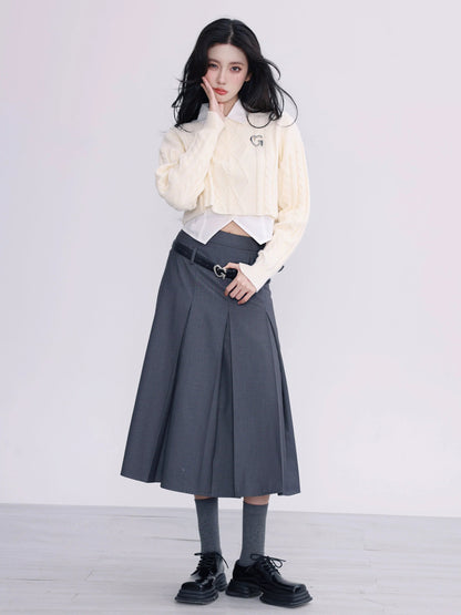 Cg Diamond Knit Cropped Sweater