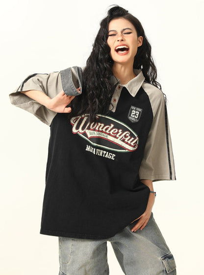 -style Oversized Polo T-shirt