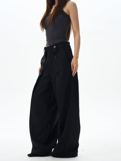 Black Oversized Cargo Wide Leg Pants