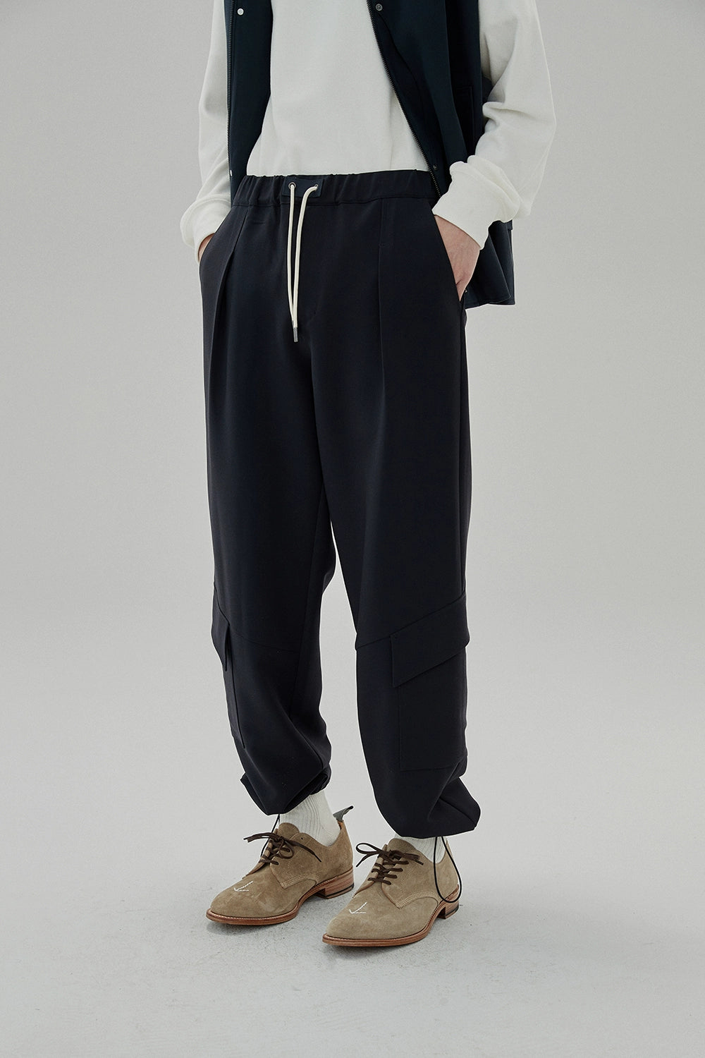 Draping Drawstring Cargo Pants