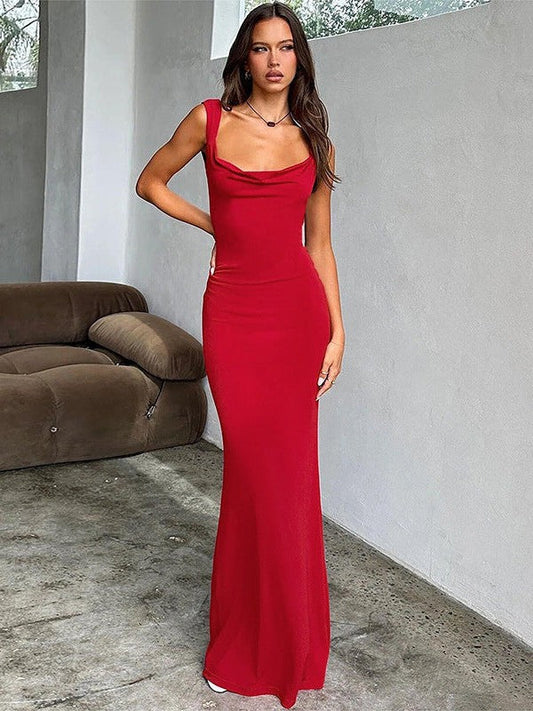 Bow Applique Backless Maxi Dress