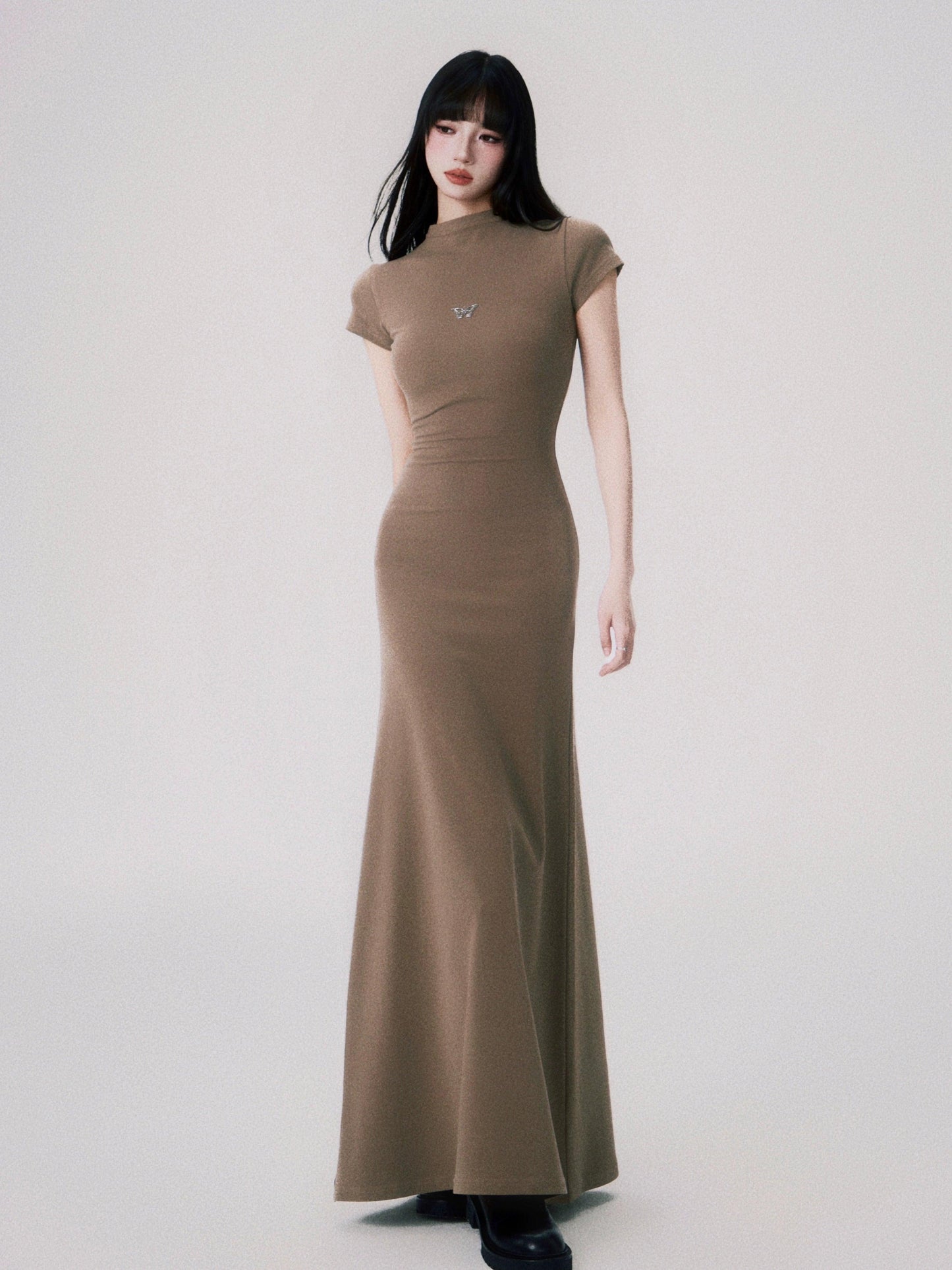 Luluswings Butterfly Emblem Fitted Maxi Dress - Evening Gown