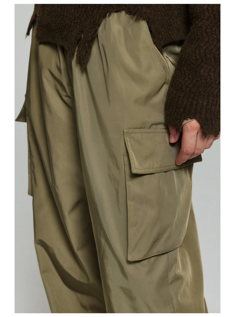 Adjustable Cuffs Nylon Cargo Pants