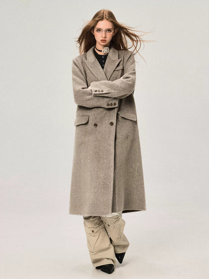Mid-length Regular Shoulder Wool Coat