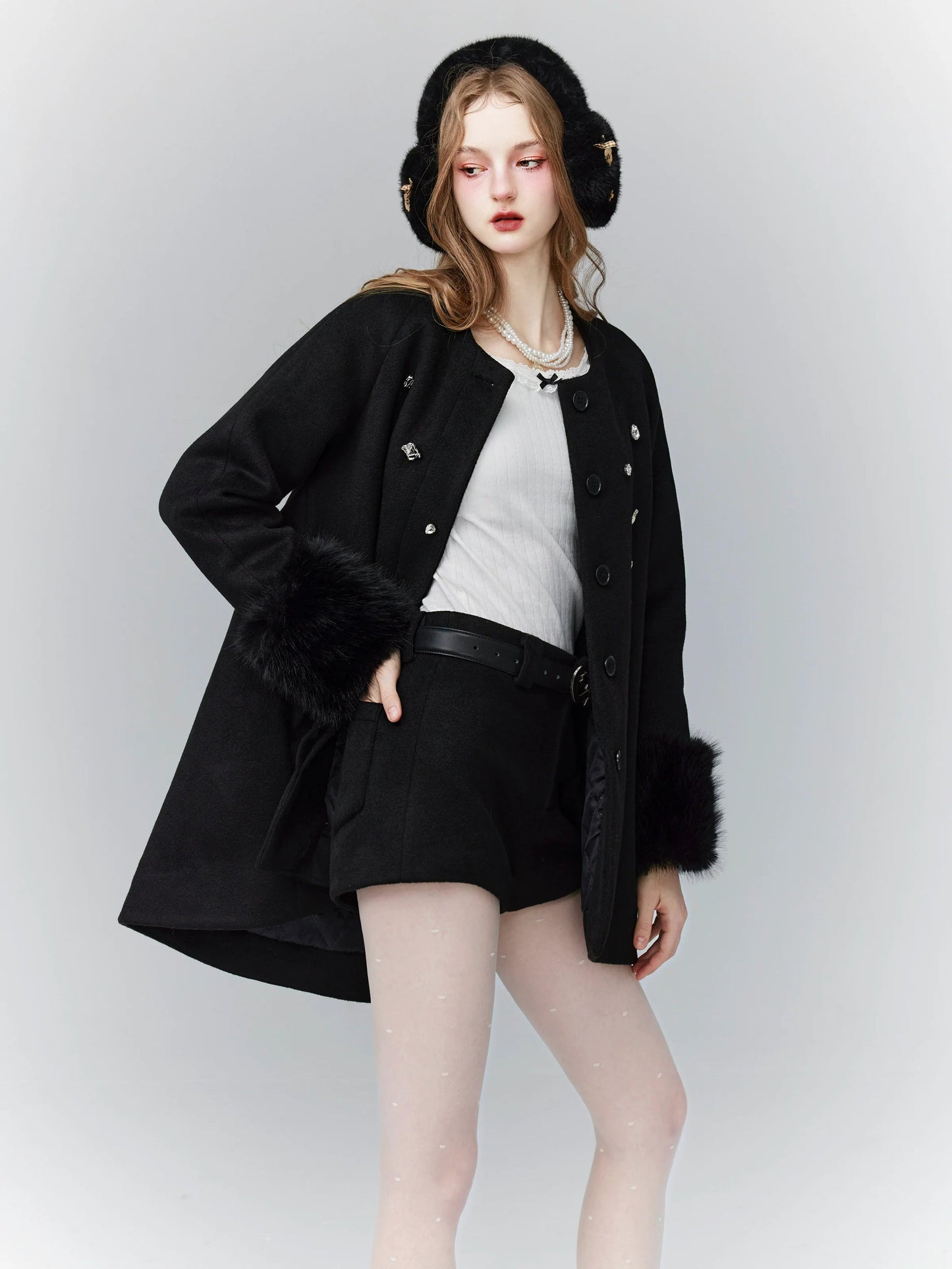 Versatile Tailored Micro Shorts: Sleek Flat-front in Ivory and Black