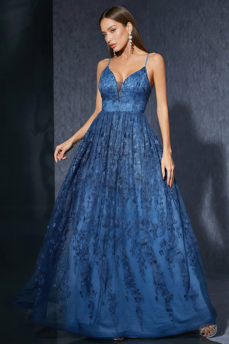 Keane Blue Mesh Maxi Dress