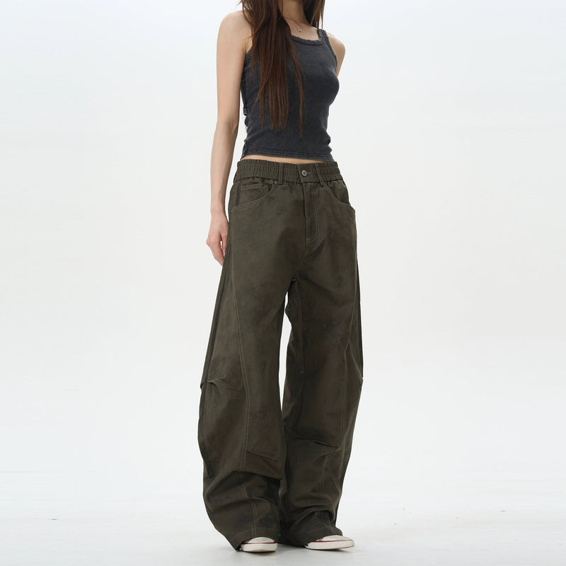 Army Green Baggy Cargo Pants