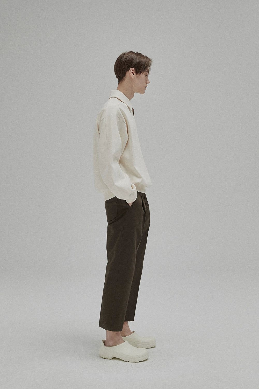 Half-zip Polo Collar Pocket Oversized Sweatshirt