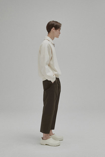 Half-zip Polo Collar Pocket Oversized Sweatshirt