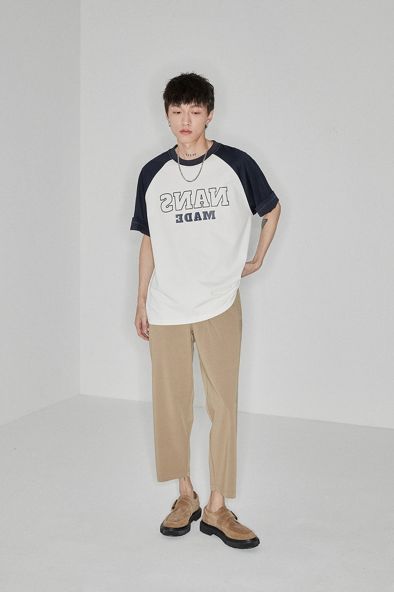 Side Seam-free Elastic Waist Cropped Pants