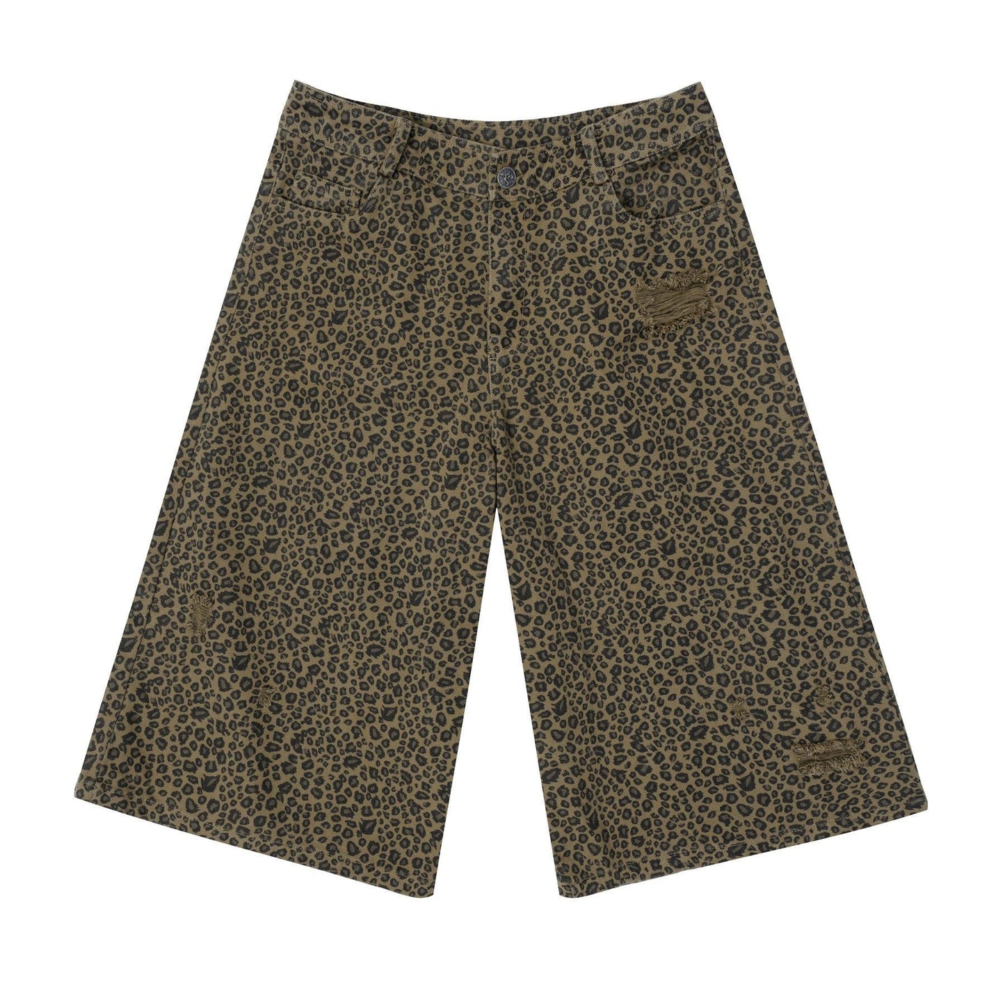 Leopard Print Baggy Shorts for Work