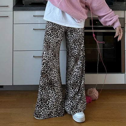 Cristel Leopard Print Wide-leg Pants