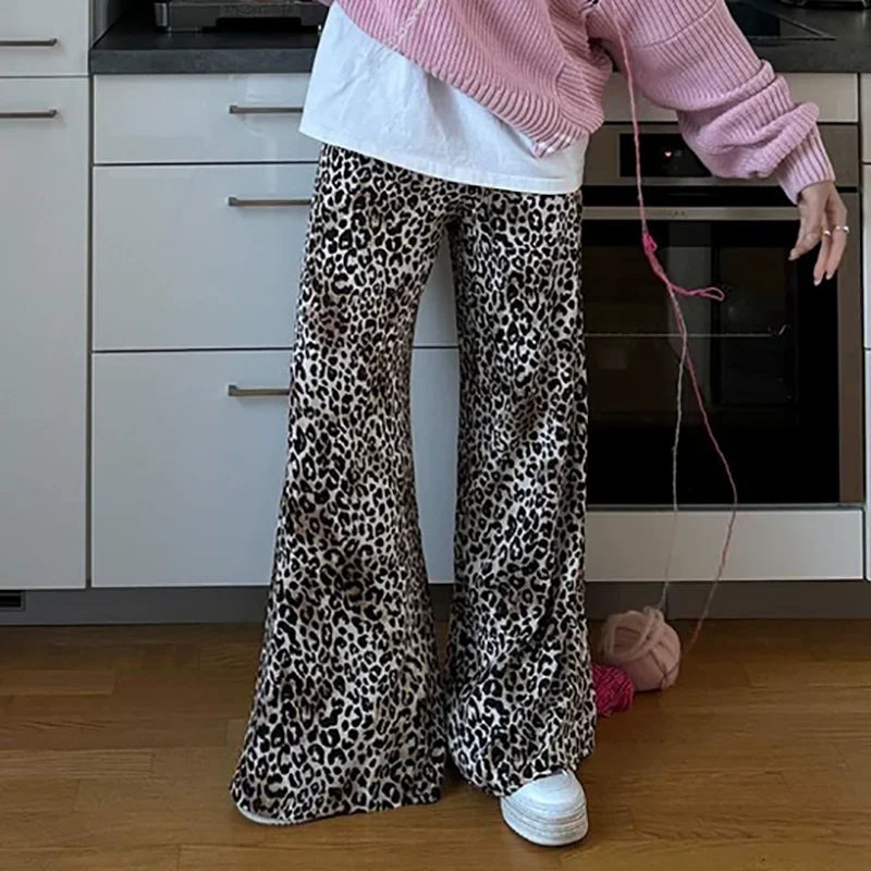 Cristel Leopard Print Wide-leg Pants