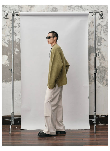Straight-cut Oversized Crew Neck Sweater