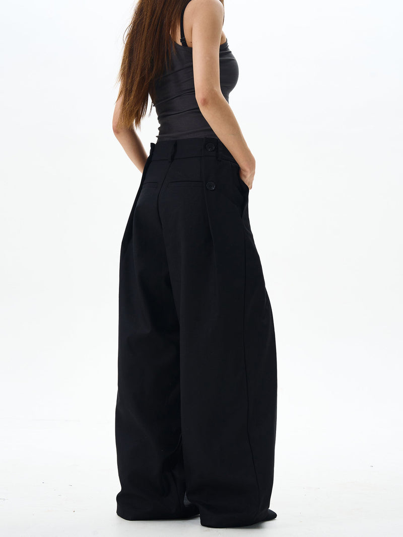 Black Oversized Cargo Wide Leg Pants