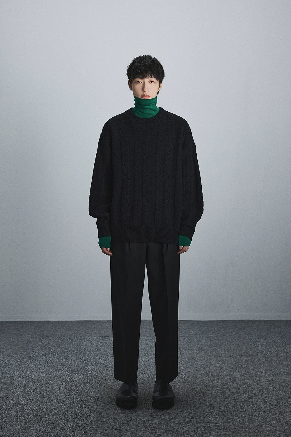 Semi-elastic Waist Wide-leg Cropped Pants