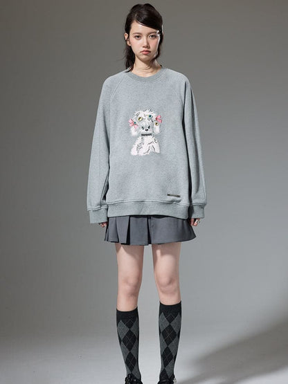Embroidered Puppy Sweatshirt