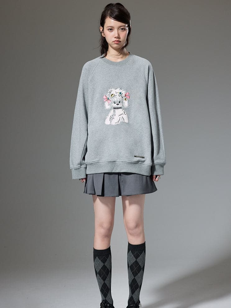 Embroidered Puppy Sweatshirt