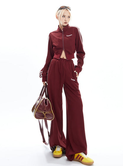 Stripe Embroidered Sports Set