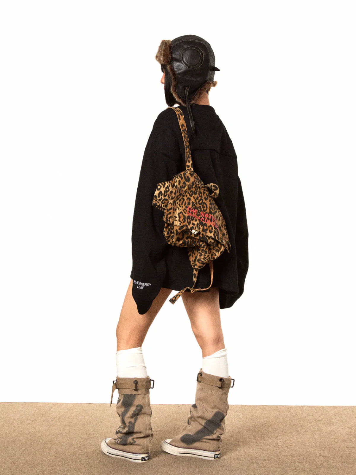 Oversized Black V-neck Sweater