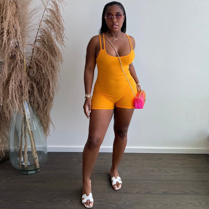 Shoulder Strap Sports Romper Tight Vest Summer Romper