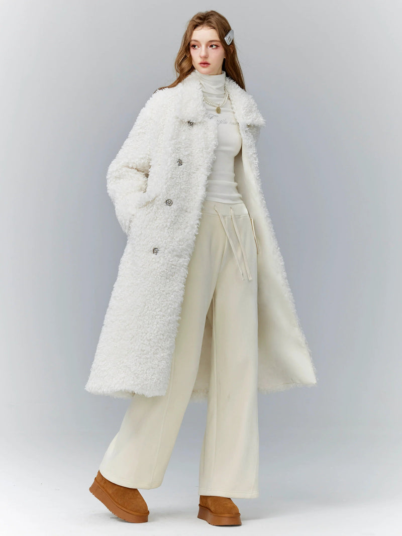 Wide-leg Drawstring Lounge Pants in Black and Cream