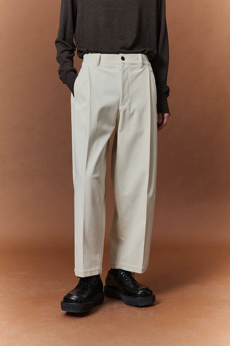 Relaxed Wide-leg Slightly Stretchy Cropped Pants