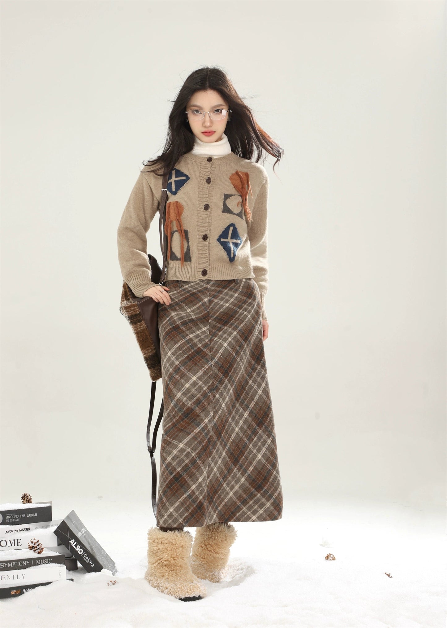 High-waisted Plaid Skirt