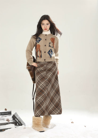 High-waisted Plaid Skirt