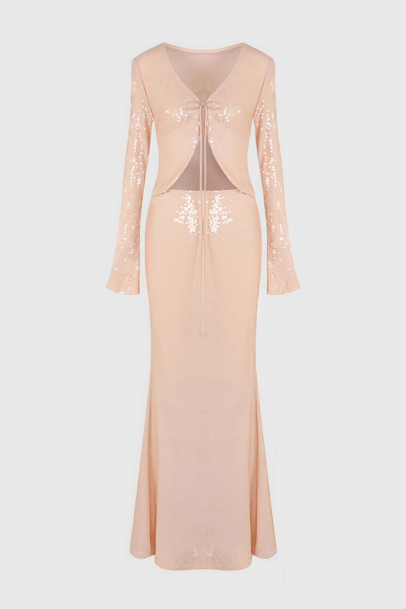 Jacksda Sequined Fishtail Maxi Dress Set